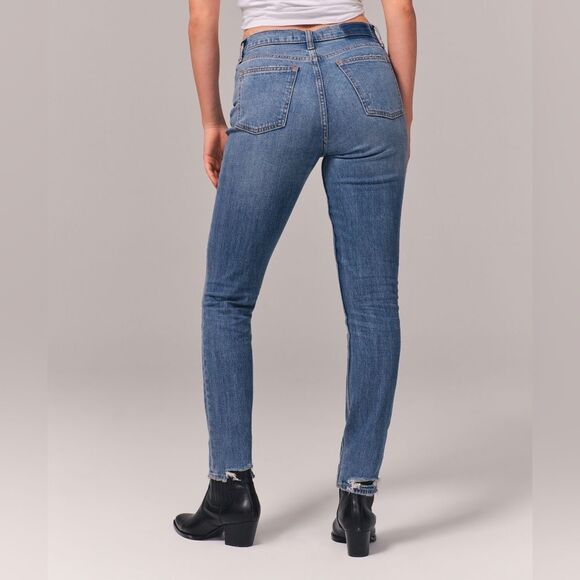 Abercrombie & Fitch The Skinny High Rise Curve Love Jeans Size 24/00 - Picture 3 of 14